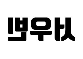 KPOP CRAVITY(크래비티、クレビティ) 우빈 (ウビン) コンサート用　応援ボード・うちわ　韓国語/ハングル文字型紙 左右反転