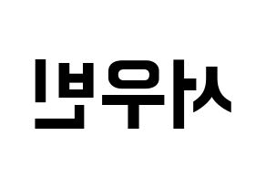 KPOP CRAVITY(크래비티、クレビティ) 우빈 (ウビン) k-pop アイドル名前 ファンサボード 型紙 左右反転