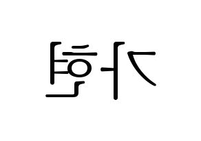 KPOP Dreamcatcher(드림캐쳐、ドリームキャッチャー) 가현 (ガヒョン) 応援ボード・うちわ　韓国語/ハングル文字型紙 左右反転