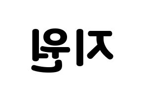 KPOP Everglow(에버글로우、エバーグロー) 이유 (イユ) 応援ボード・うちわ　韓国語/ハングル文字型紙 左右反転