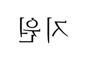 KPOP Everglow(에버글로우、エバーグロー) 이유 (イユ) 応援ボード・うちわ　韓国語/ハングル文字型紙 左右反転