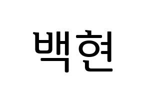 KPOP EXO-CBX(엑소-CBX、エクソ-CBX) 백현 (ベクヒョン) プリント用応援ボード型紙、うちわ型紙　韓国語/ハングル文字型紙 通常