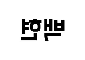 KPOP EXO-CBX(엑소-CBX、エクソ-CBX) 백현 (ベクヒョン) k-pop アイドル名前 ファンサボード 型紙 左右反転