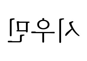 KPOP EXO-CBX(엑소-CBX、エクソ-CBX) 시우민 (シウミン) 応援ボード・うちわ　韓国語/ハングル文字型紙 左右反転