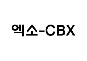 KPOP歌手 EXO-CBX(엑소-CBX、エクソ-CBX) 応援ボード型紙、うちわ型紙　韓国語/ハングル文字 通常