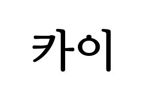 KPOP EXO(엑소、エクソ) 카이 (カイ) プリント用応援ボード型紙、うちわ型紙　韓国語/ハングル文字型紙 通常