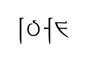 KPOP EXO(엑소、エクソ) 카이 (カイ) 応援ボード・うちわ　韓国語/ハングル文字型紙 左右反転