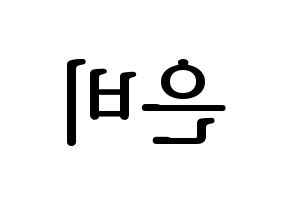 KPOP GFRIEND(여자친구、ジーフレンド) 은하 (ウナ) プリント用応援ボード型紙、うちわ型紙　韓国語/ハングル文字型紙 左右反転