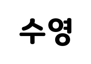 KPOP Girls' Generation(소녀시대、少女時代) 수영 (スヨン) 応援ボード・うちわ　韓国語/ハングル文字型紙 通常