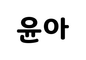 KPOP Girls' Generation(소녀시대、少女時代) 윤아 (ユナ) 応援ボード・うちわ　韓国語/ハングル文字型紙 通常