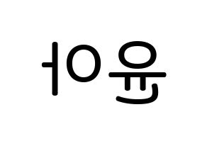 KPOP Girls' Generation(소녀시대、少女時代) 윤아 (イム・ユナ, ユナ) 無料サイン会用、イベント会用応援ボード型紙 左右反転