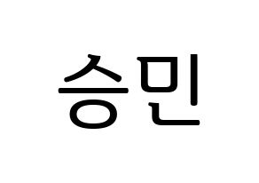 KPOP Golden Child(골든차일드、ゴールデン・チャイルド) 배승민 (スンミン) プリント用応援ボード型紙、うちわ型紙　韓国語/ハングル文字型紙 通常