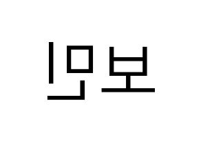 KPOP Golden Child(골든차일드、ゴールデン・チャイルド) 최보민 (ボミン) プリント用応援ボード型紙、うちわ型紙　韓国語/ハングル文字型紙 左右反転
