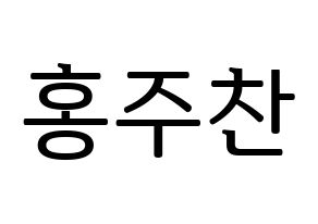 KPOP Golden Child(골든차일드、ゴールデン・チャイルド) 홍주찬 (ジュチャン) プリント用応援ボード型紙、うちわ型紙　韓国語/ハングル文字型紙 通常