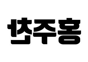 KPOP Golden Child(골든차일드、ゴールデン・チャイルド) 홍주찬 (ジュチャン) コンサート用　応援ボード・うちわ　韓国語/ハングル文字型紙 左右反転