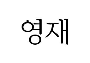 KPOP GOT7(갓세븐、ガットセブン) 영재 (ヨンジェ) 応援ボード・うちわ　韓国語/ハングル文字型紙 通常