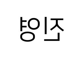 KPOP GOT7(갓세븐、ガットセブン) 진영 (ジニョン) プリント用応援ボード型紙、うちわ型紙　韓国語/ハングル文字型紙 左右反転