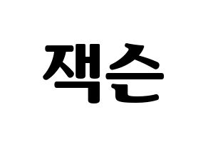 KPOP GOT7(갓세븐、ガットセブン) 잭슨 (ジャクソン) コンサート用　応援ボード・うちわ　韓国語/ハングル文字型紙 通常