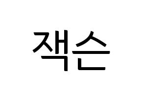 KPOP GOT7(갓세븐、ガットセブン) 잭슨 (ジャクソン) コンサート用　応援ボード・うちわ　韓国語/ハングル文字型紙 通常
