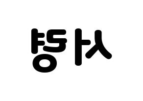 KPOP GWSN(공원소녀、公園少女) 서령 (ソリョン) 応援ボード・うちわ　韓国語/ハングル文字型紙 左右反転