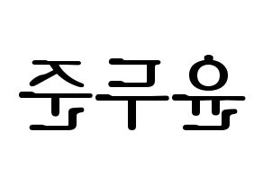 KPOP Highlight(하이라이트、ハイライト) 윤두준 (ユン・ドゥジュン) プリント用応援ボード型紙、うちわ型紙　韓国語/ハングル文字型紙 左右反転
