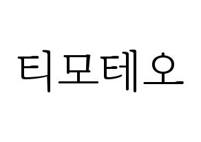 KPOP HOTSHOT(핫샷、ホットショット) 티모테오 (ティモテオ) 応援ボード・うちわ　韓国語/ハングル文字型紙 通常