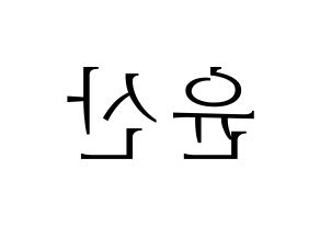 KPOP HOTSHOT(핫샷、ホットショット) 윤산 (ユンサン) 応援ボード・うちわ　韓国語/ハングル文字型紙 左右反転