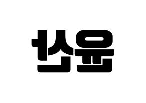 KPOP HOTSHOT(핫샷、ホットショット) 윤산 (ユンサン) コンサート用　応援ボード・うちわ　韓国語/ハングル文字型紙 左右反転
