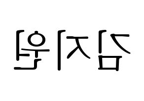 KPOP iKON(아이콘、アイコン) BOBBY (BOBBY) 応援ボード・うちわ　韓国語/ハングル文字型紙 左右反転