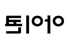 KPOP歌手 iKON(아이콘、アイコン) 応援ボード型紙、うちわ型紙　韓国語/ハングル文字 左右反転