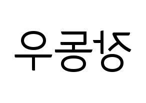 KPOP INFINITE(인피니트、インフィニット) 동우 (ドンウ) コンサート用　応援ボード・うちわ　韓国語/ハングル文字型紙 左右反転
