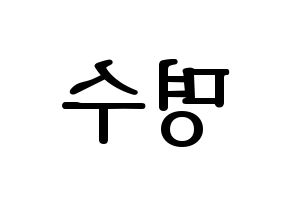 KPOP INFINITE(인피니트、インフィニット) 엘 (エル) プリント用応援ボード型紙、うちわ型紙　韓国語/ハングル文字型紙 左右反転
