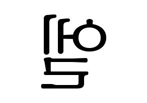 KPOP INFINITE(인피니트、インフィニット) 엘 (エル) 応援ボード・うちわ　韓国語/ハングル文字型紙 左右反転