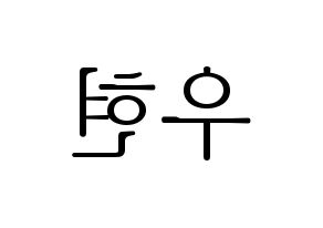 KPOP INFINITE(인피니트、インフィニット) 우현 (ウヒョン) 応援ボード・うちわ　韓国語/ハングル文字型紙 左右反転