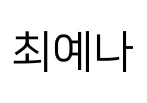 KPOP IZ*ONE(아이즈원、アイズワン) 최예나 (チェ・イェナ) プリント用応援ボード型紙、うちわ型紙　韓国語/ハングル文字型紙 通常