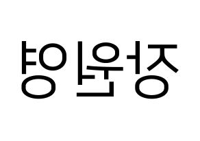 KPOP IZ*ONE(아이즈원、アイズワン) 장원영 (チャン・ウォニョン) プリント用応援ボード型紙、うちわ型紙　韓国語/ハングル文字型紙 左右反転