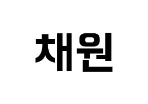 KPOP IZ*ONE(아이즈원、アイズワン) 김채원 (キム・チェウォン) k-pop アイドル名前 ファンサボード 型紙 通常