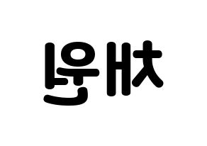 KPOP IZ*ONE(아이즈원、アイズワン) 김채원 (キム・チェウォン) 応援ボード・うちわ　韓国語/ハングル文字型紙 左右反転