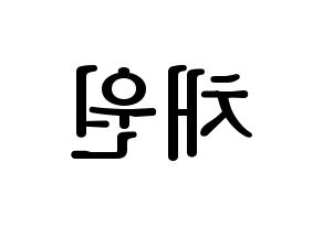 KPOP IZ*ONE(아이즈원、アイズワン) 김채원 (キム・チェウォン) プリント用応援ボード型紙、うちわ型紙　韓国語/ハングル文字型紙 左右反転