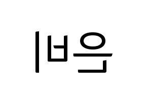 KPOP IZ*ONE(아이즈원、アイズワン) 권은비 (クォン・ウンビ) コンサート用　応援ボード・うちわ　韓国語/ハングル文字型紙 左右反転
