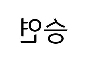 KPOP KARA(카라、カラ) 한승연 (ハン・スンヨン) コンサート用　応援ボード・うちわ　韓国語/ハングル文字型紙 左右反転