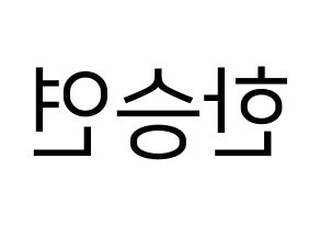 KPOP KARA(카라、カラ) 한승연 (ハン・スンヨン) プリント用応援ボード型紙、うちわ型紙　韓国語/ハングル文字型紙 左右反転