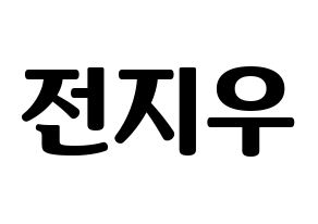 KPOP KARD(카드、カード) 전지우 (チョン・ジウ) コンサート用　応援ボード・うちわ　韓国語/ハングル文字型紙 通常