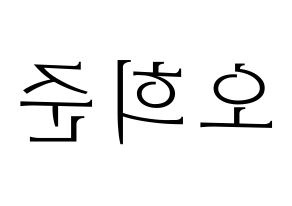 KPOP KNK(크나큰、クナクン) 오희준 (ヒジュン) 応援ボード・うちわ　韓国語/ハングル文字型紙 左右反転