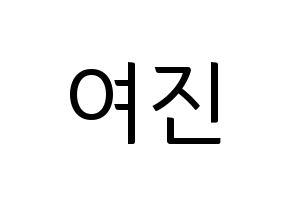 KPOP LOONA(이달의 소녀、今月の少女) 여진 (ヨジン) コンサート用　応援ボード・うちわ　韓国語/ハングル文字型紙 通常