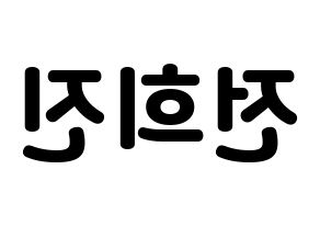 KPOP LOONA(이달의 소녀、今月の少女) 희진 (ヒジン) 応援ボード・うちわ　韓国語/ハングル文字型紙 左右反転