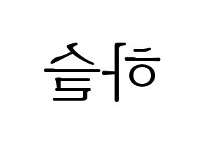 KPOP LOONA(이달의 소녀、今月の少女) 하슬 (ハスル) 応援ボード・うちわ　韓国語/ハングル文字型紙 左右反転