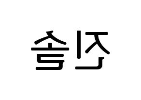 KPOP LOONA(이달의 소녀、今月の少女) 진솔 (ジンソル) プリント用応援ボード型紙、うちわ型紙　韓国語/ハングル文字型紙 左右反転