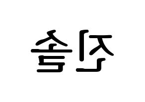 KPOP LOONA(이달의 소녀、今月の少女) 진솔 (ジンソル) プリント用応援ボード型紙、うちわ型紙　韓国語/ハングル文字型紙 左右反転