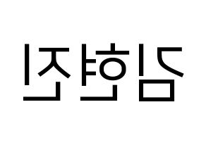 KPOP LOONA(이달의 소녀、今月の少女) 현진 (ヒョンジン) プリント用応援ボード型紙、うちわ型紙　韓国語/ハングル文字型紙 左右反転